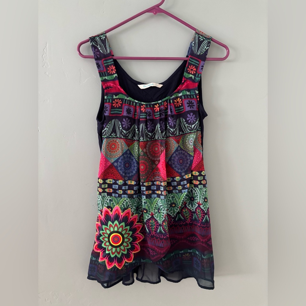 CLEARANCE: Desigual Colorful Flowy Sleeveless Top-size S